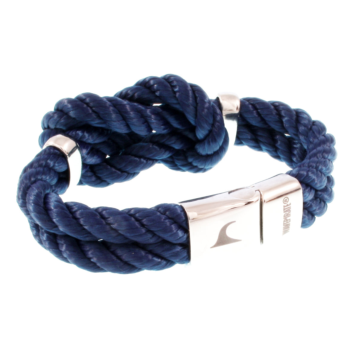 Segeltau-armband-Damen-pure-blau-silber-kordel-geflochten-Edelstahlverschluss-vorn-wavepirate-shop-k