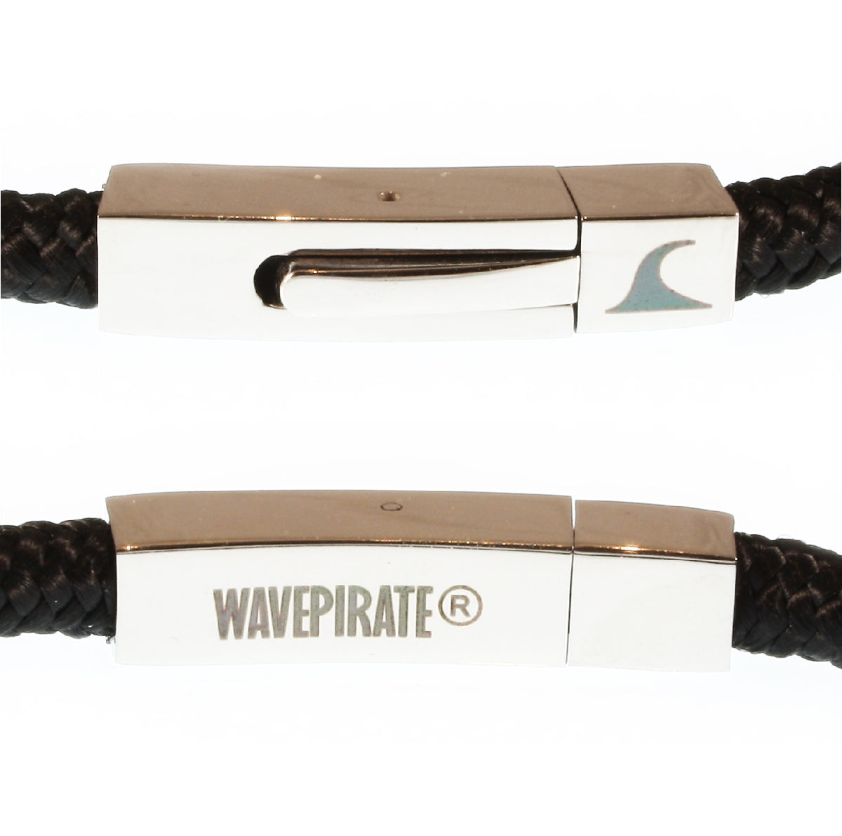 Segeltau-armband-Herren-damen-one-schwarz-geflochten-Edelstahlverschluss-detail-wavepirate-shop-st