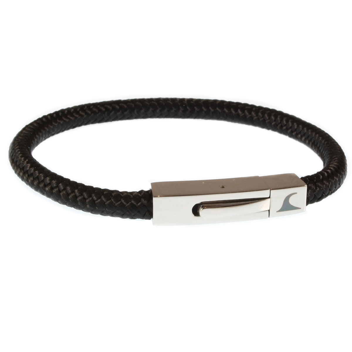 Segeltau-armband-Herren-damen-one-schwarz-geflochten-Edelstahlverschluss-vorn-wavepirate-shop-st