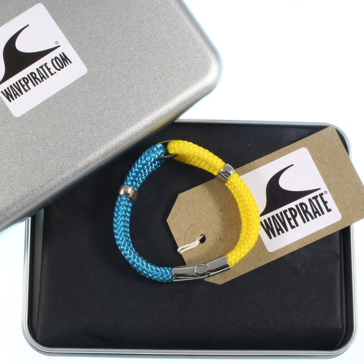 Segeltauarmband-Damen-roma-blau-gelb-geflochten-Edelstahlverschluss-geschenkverpackung-wavepirate-shop-st