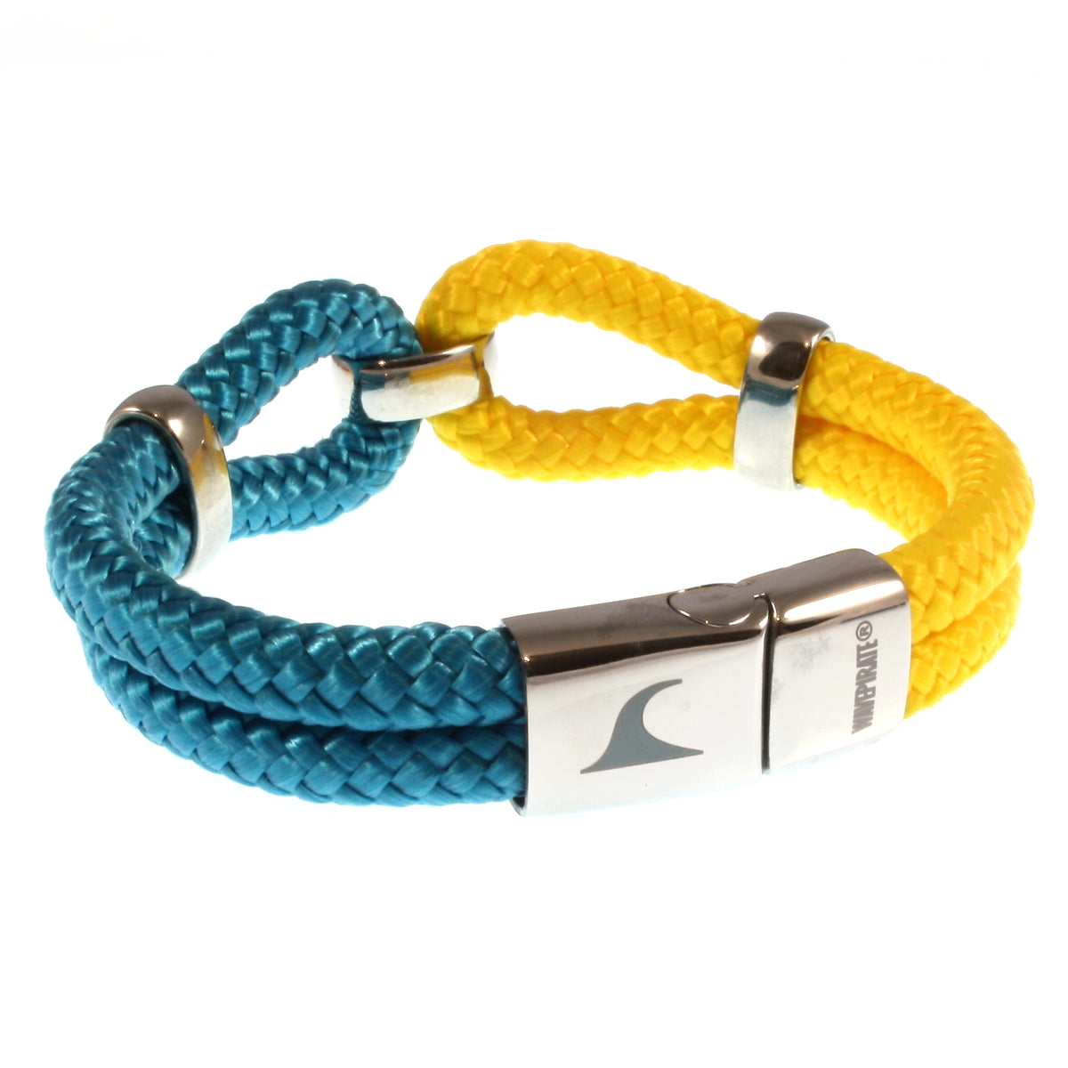 Segeltauarmband-Damen-roma-blau-gelb-geflochten-Edelstahlverschluss-hinten-wavepirate-shop-st