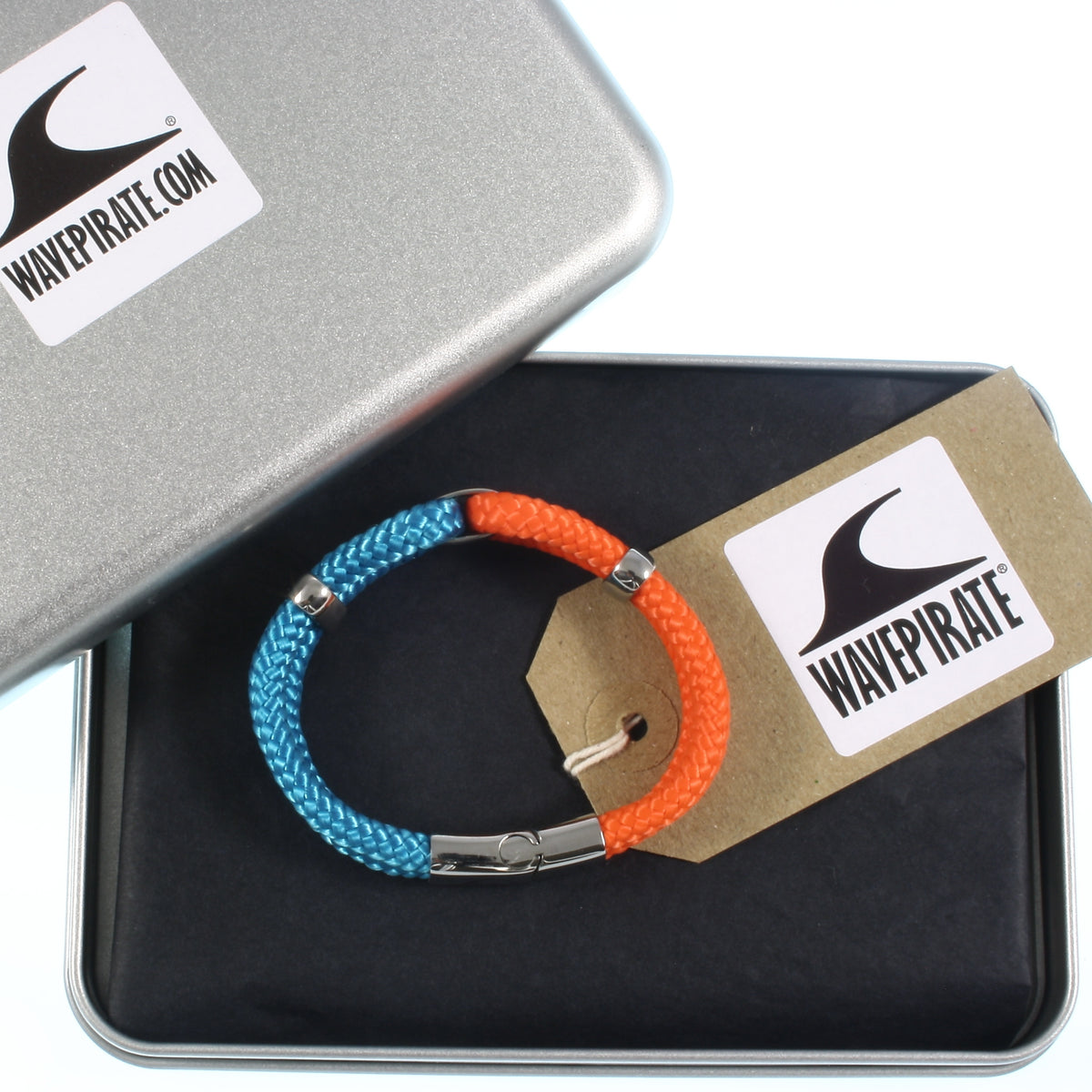 Segeltauarmband-Damen-roma-blau-orange-geflochten-Edelstahlverschluss-geschenkverpackung-wavepirate-shop-st