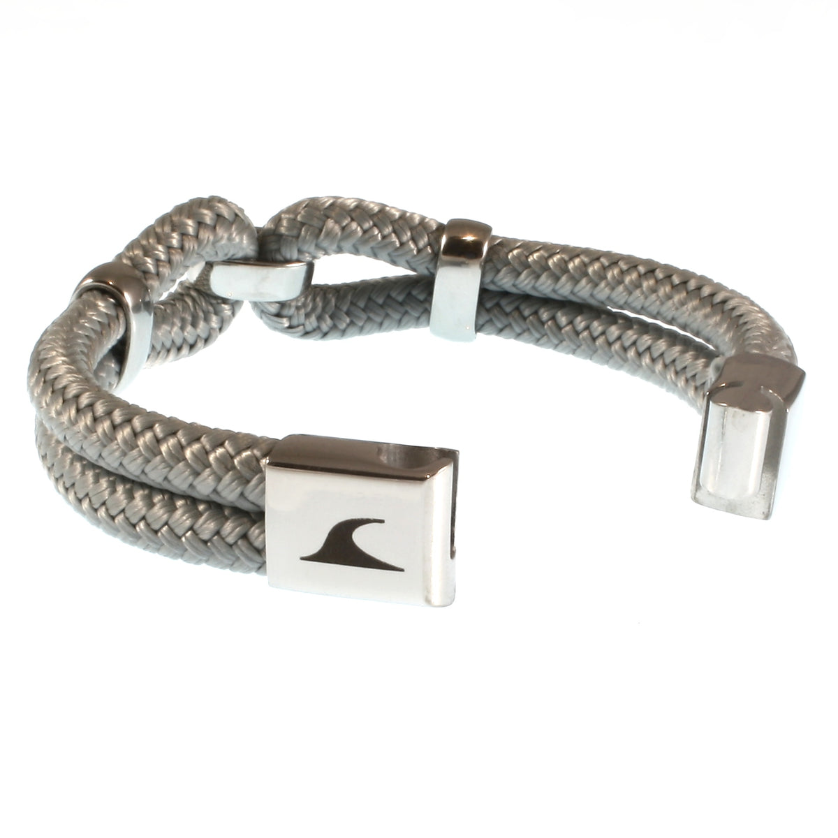 Segeltauarmband-Damen-roma-grau-geflochten-Edelstahlverschluss-offen-wavepirate-shop-st