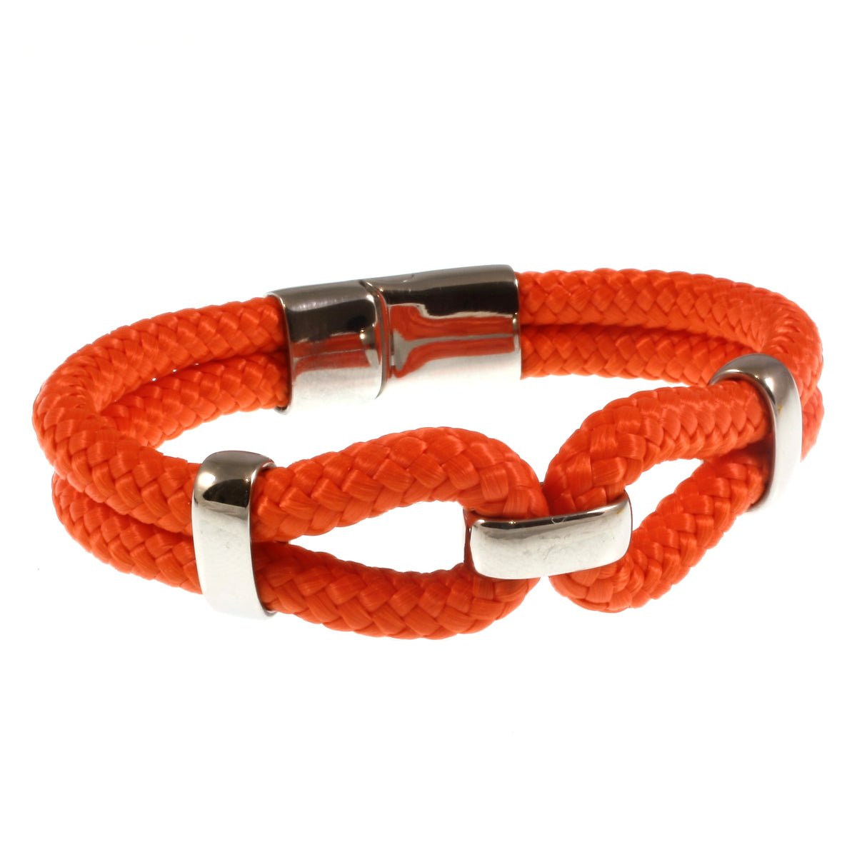 Segeltauarmband-Damen-roma-orange-geflochten-Edelstahlverschluss-vorn-wavepirate-shop-st