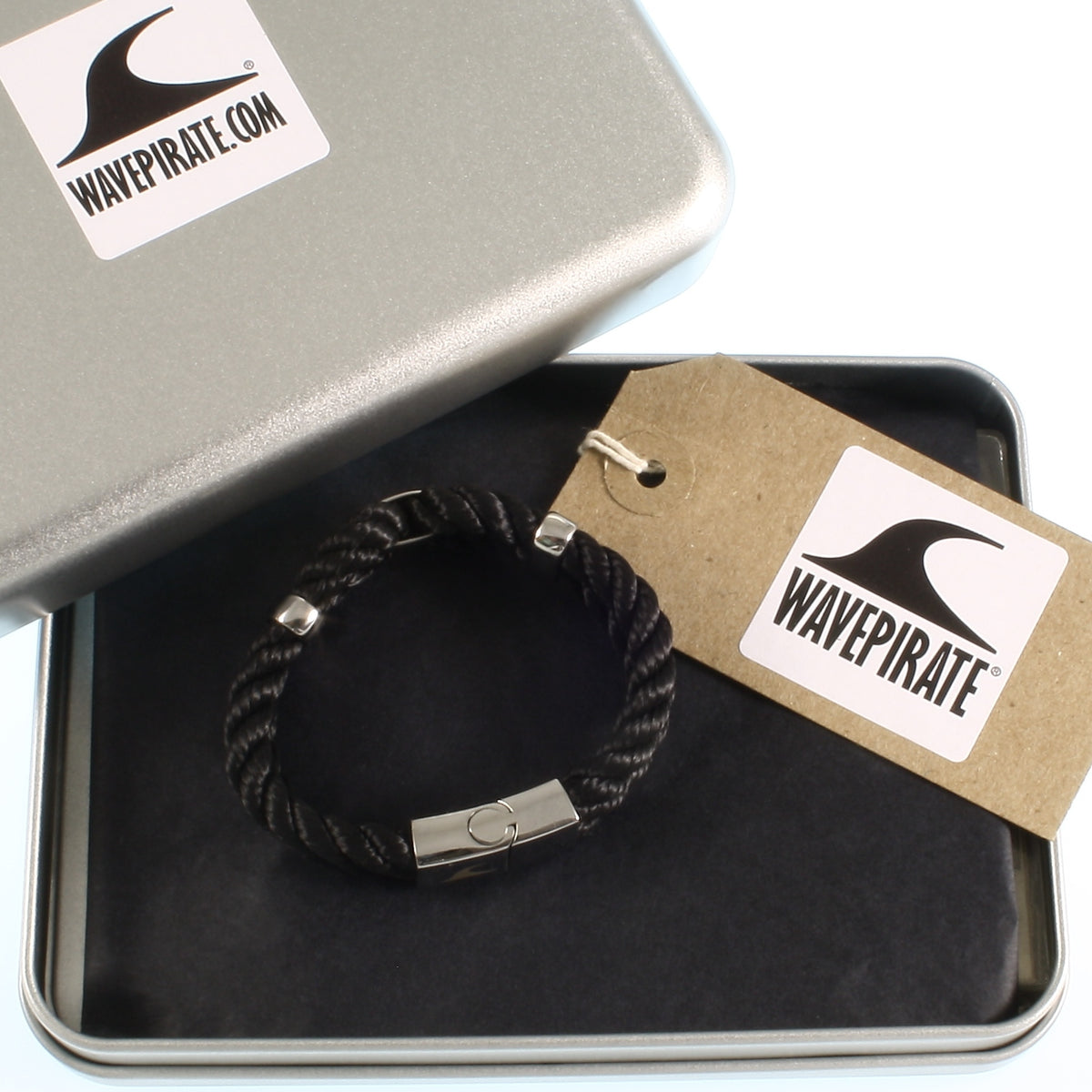 Segeltauarmband-Damen-roma-schwarz-kordel-geflochten-Edelstahlverschluss-geschenkverpackung-wavepirate-shop-k