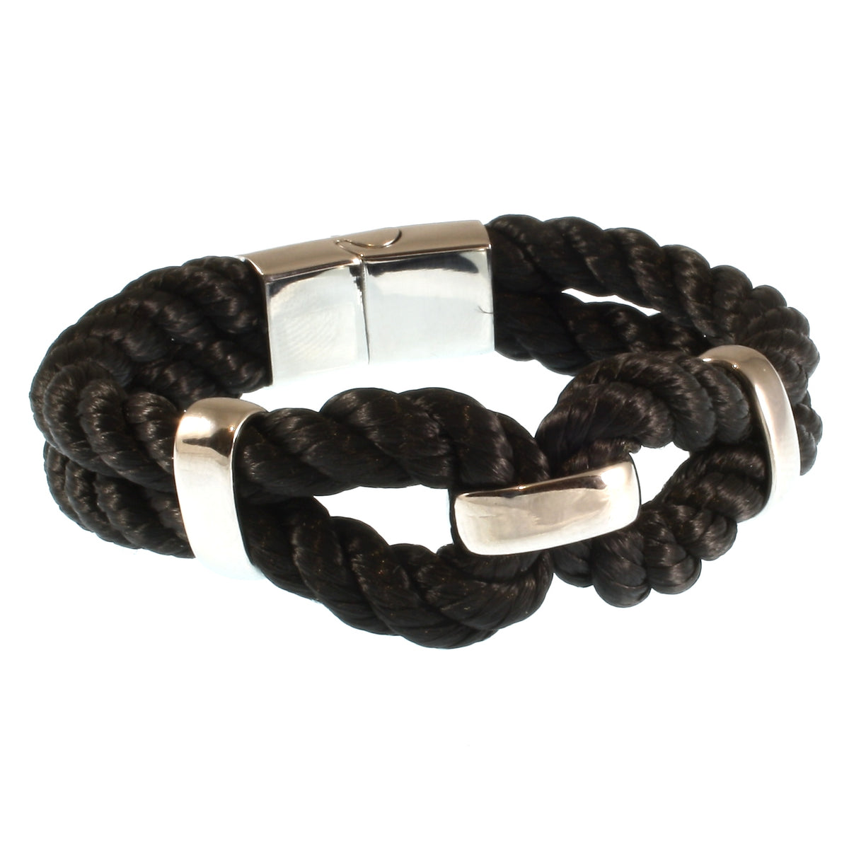 Segeltauarmband-Damen-roma-schwarz-kordel-geflochten-Edelstahlverschluss-hinten-wavepirate-shop-k