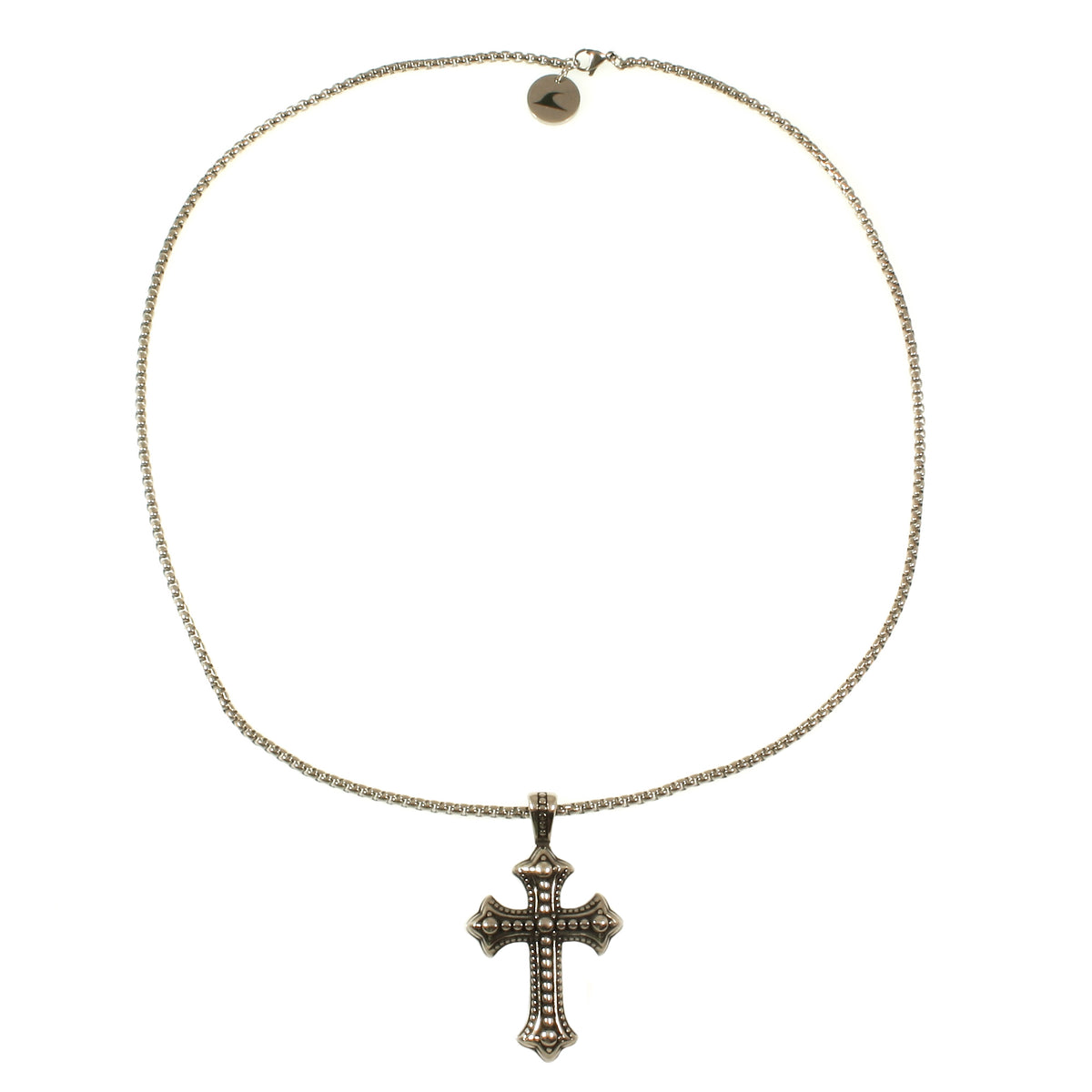 edelstahl-halskette-Herren-damen-kreuz-silber-Edelstahlverschluss-vorn-wavepirate-shop-es