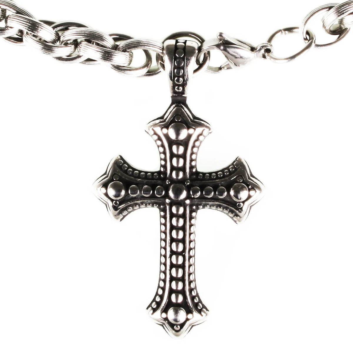 edelstahl-halskette-kreuz-SL-Herren-damen-silber-Edelstahlverschluss-detail-wavepirate-shop