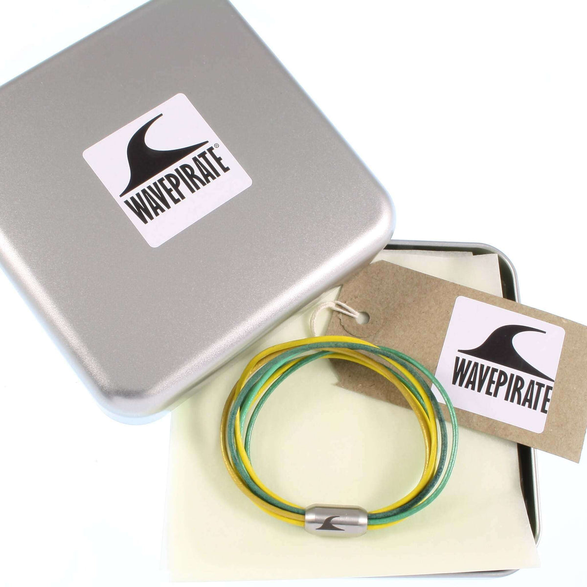 leder-armband-damen-gruen-gelb-silber-fem-Edelstahlverschluss-geschenkverpackung-wavepirate-shop-r