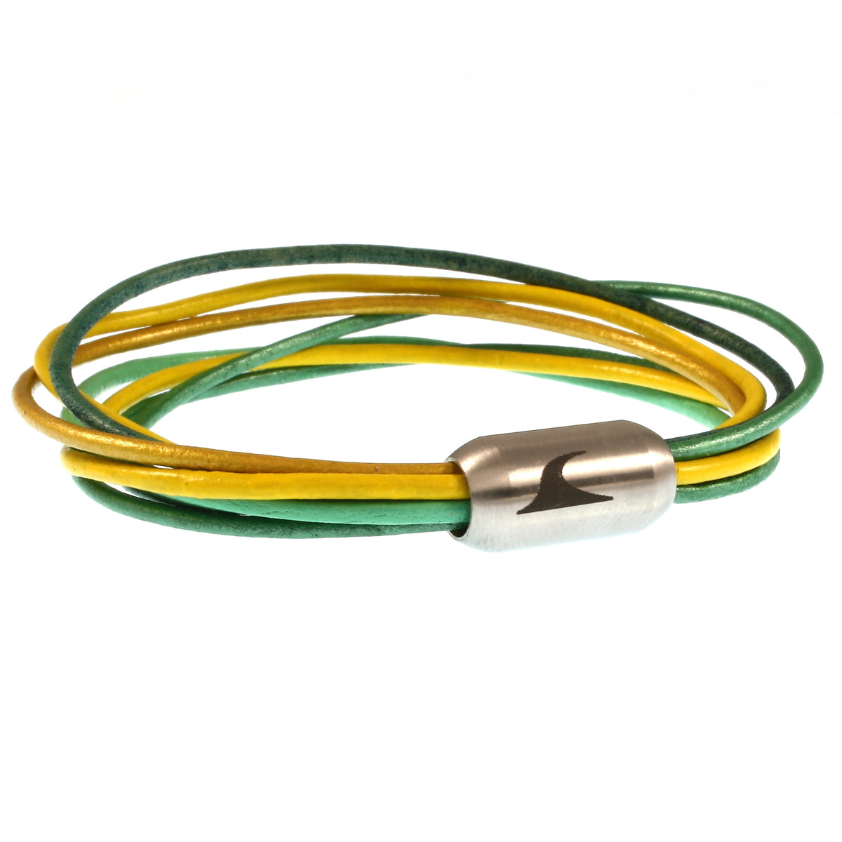 leder-armband-damen-gruen-gelb-silber-fem-Edelstahlverschluss-vorn-wavepirate-shop-r