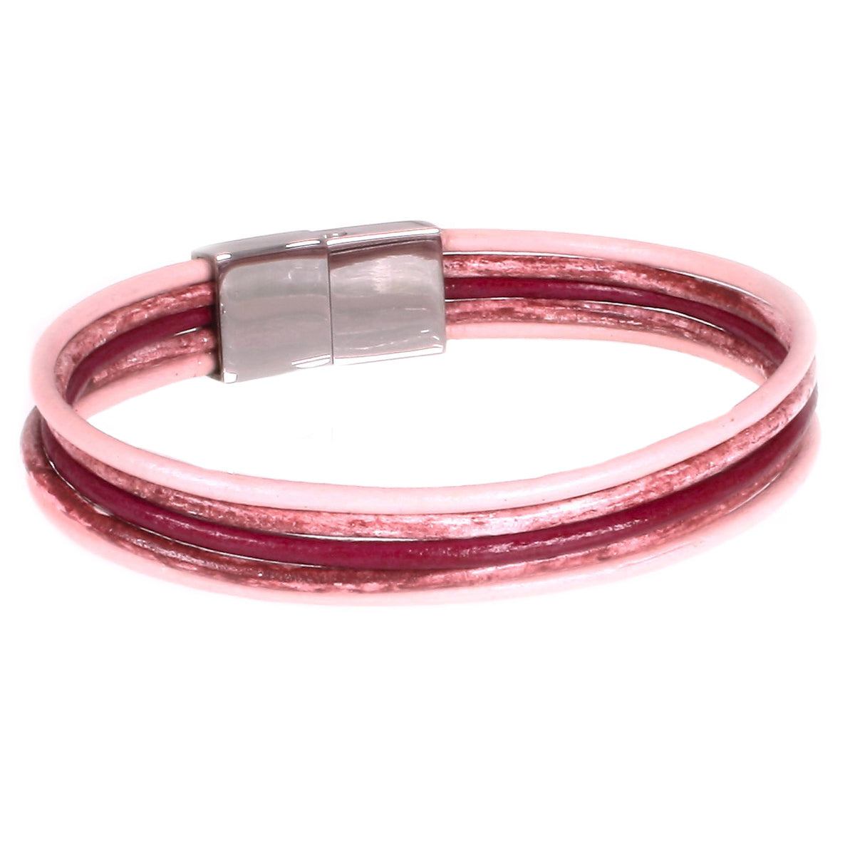 leder-armband-damen-rosa-rot-donna-riemen-Edelstahlverschluss-hinten-wavepirate-shop