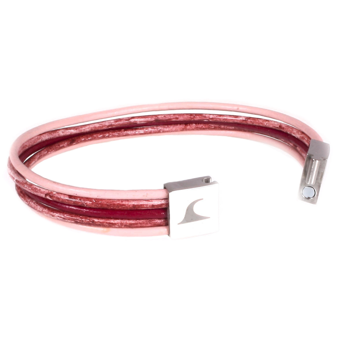 leder-armband-damen-rosa-rot-donna-riemen-Edelstahlverschluss-offen-wavepirate-shop
