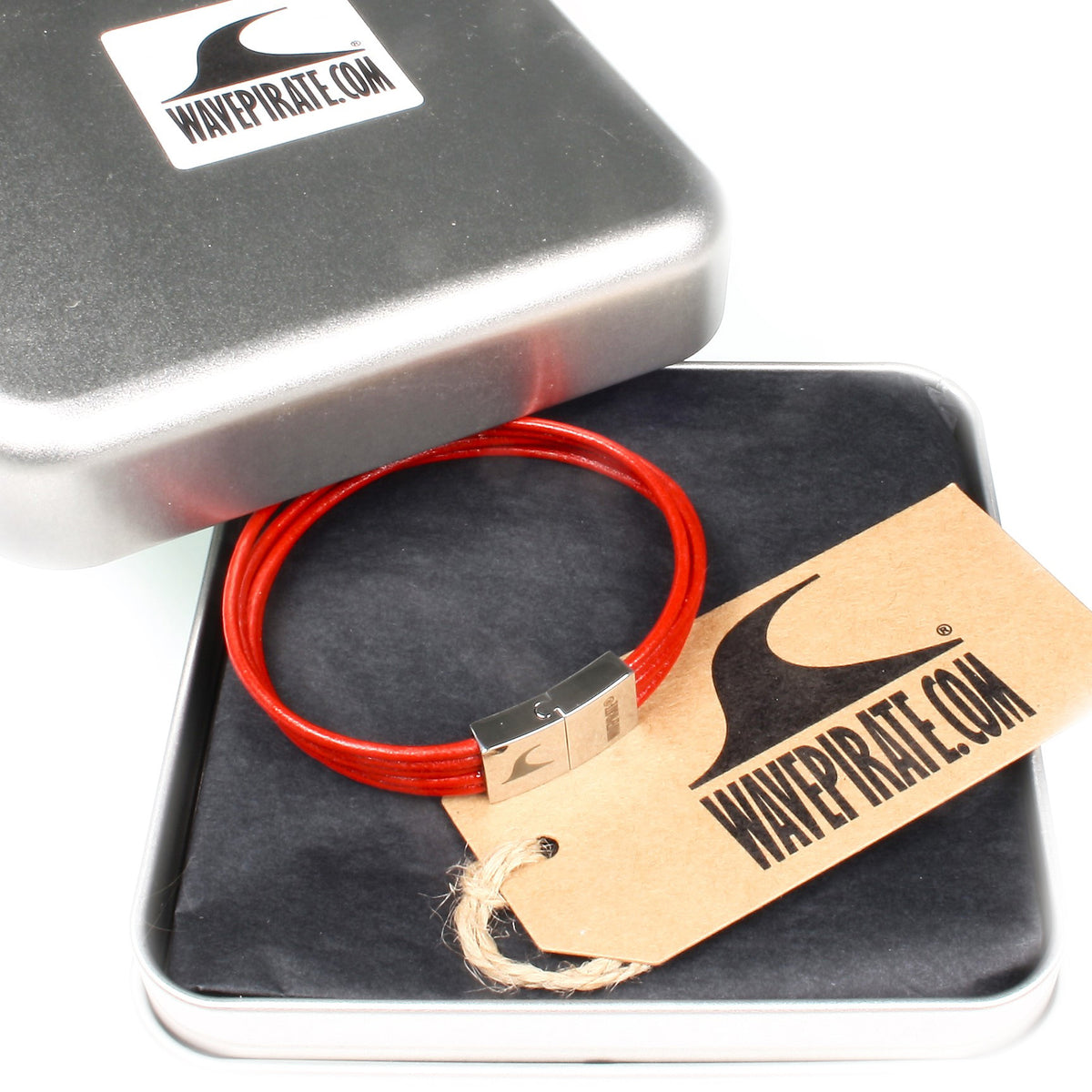 leder-armband-damen-rot-donna-riemen-Edelstahlverschluss-geschenkverpackung-wavepirate-shop