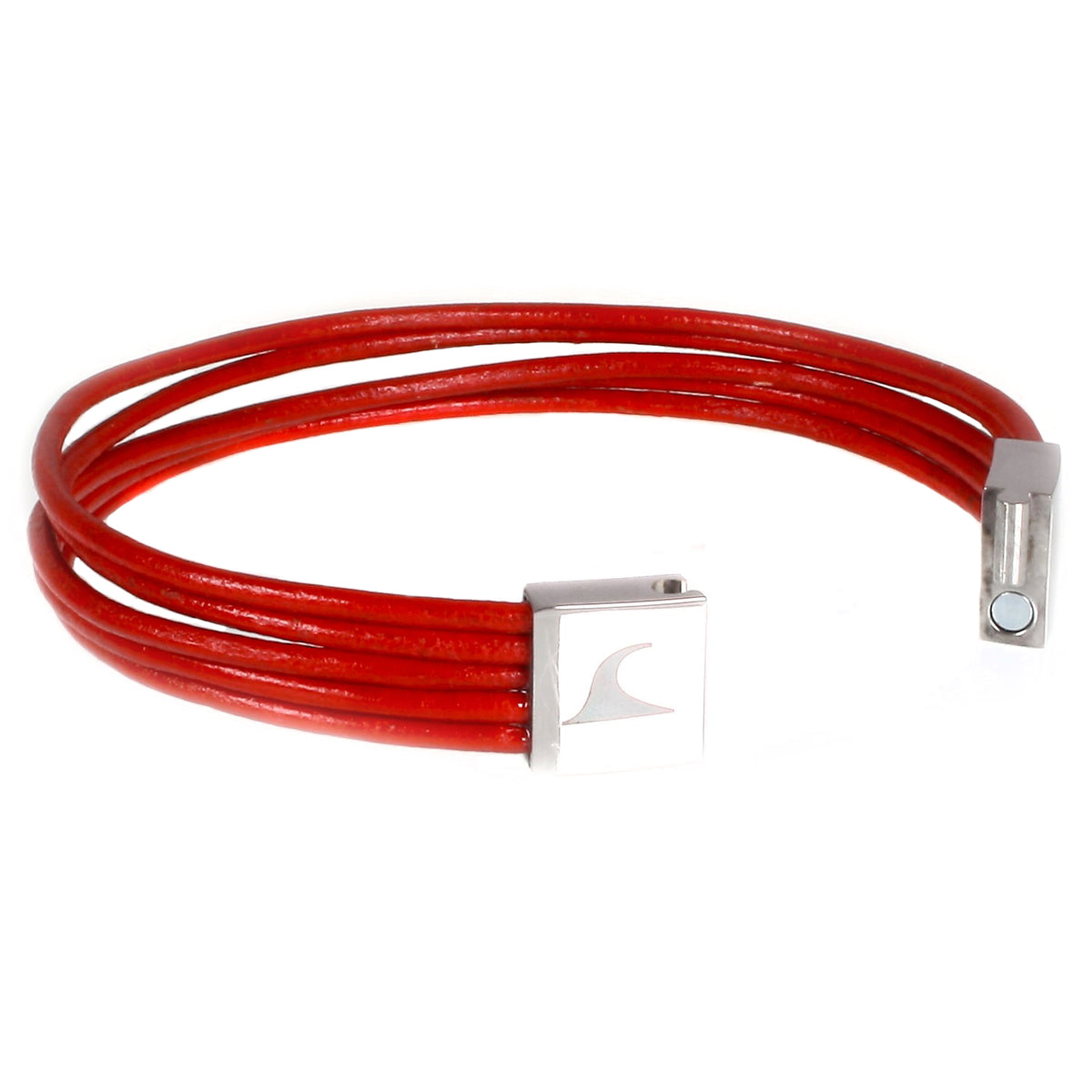 leder-armband-damen-rot-donna-riemen-Edelstahlverschluss-offen-wavepirate-shop