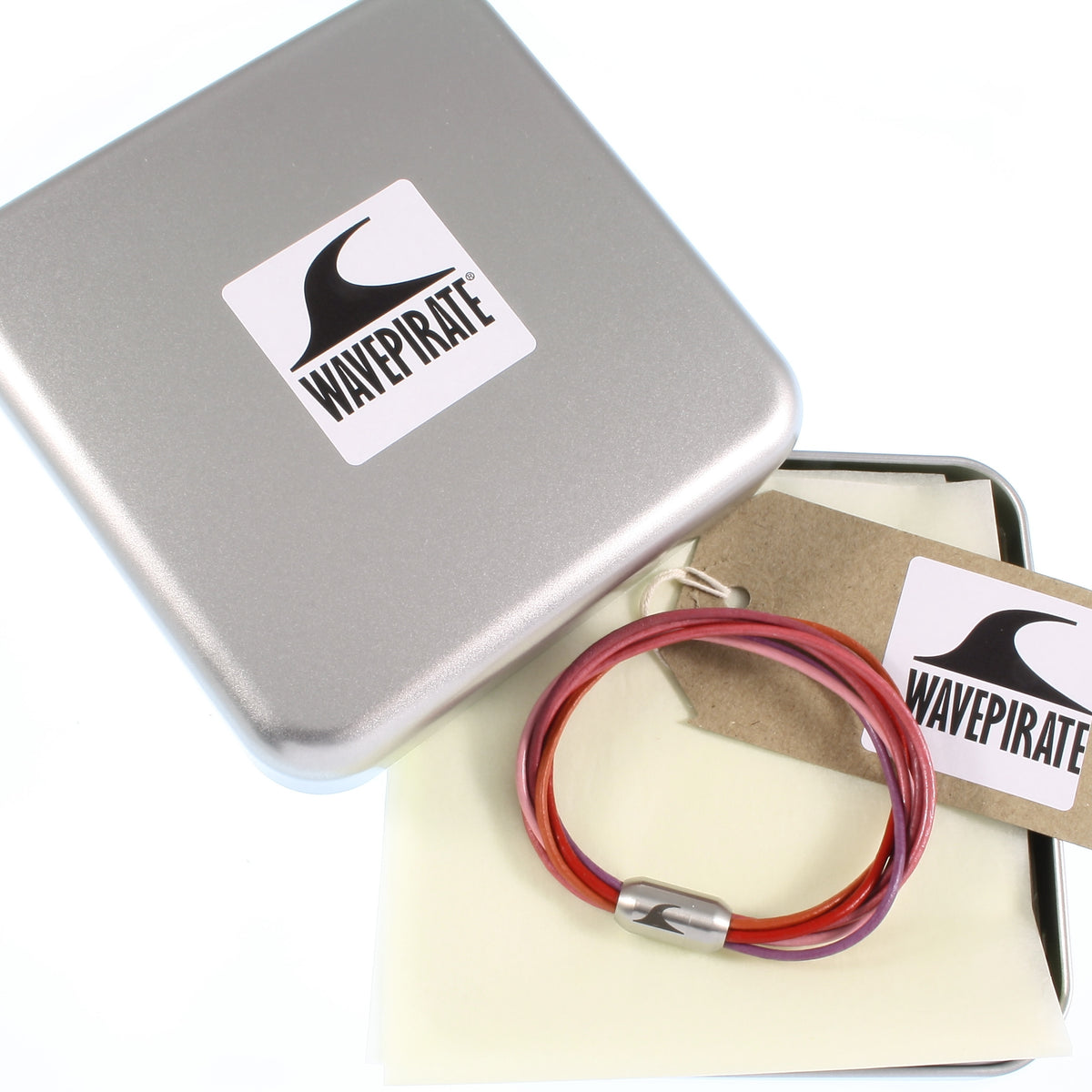 leder-armband-damen-rot-rosa-pink-silber-fem-Edelstahlverschluss-geschenkverpackung-wavepirate-shop-r