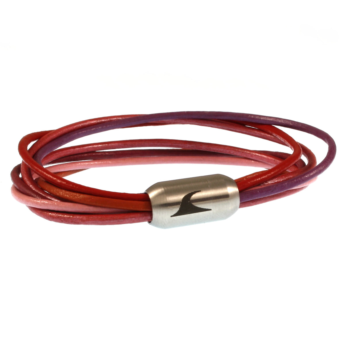 leder-armband-damen-rot-rosa-pink-silber-fem-Edelstahlverschluss-vorn-wavepirate-shop-r