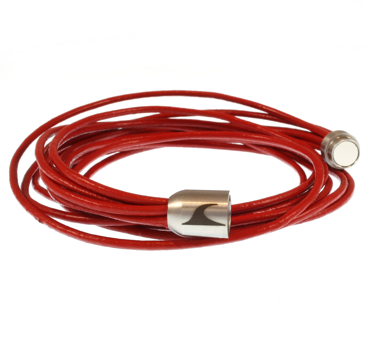 leder-armband-damen-rot-silber-fem2-Edelstahlverschluss-offen-wavepirate-shop-r