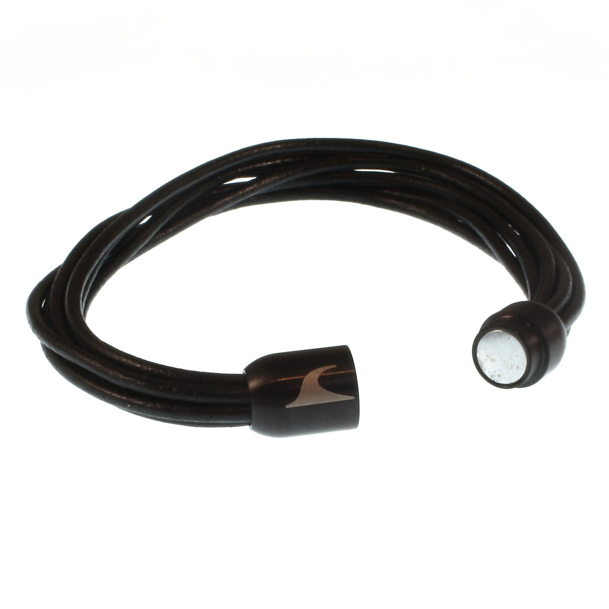 leder-armband-damen-schwarz-fem-Edelstahlverschluss-offen-wavepirate-shop-r