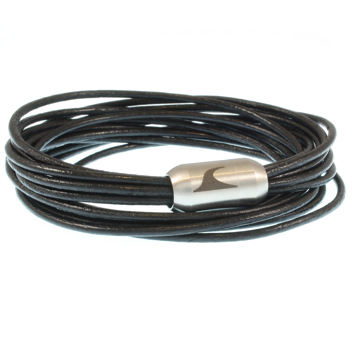 leder-armband-damen-schwarz-silber-fem2-Edelstahlverschluss-vorn-wavepirate-shop-r