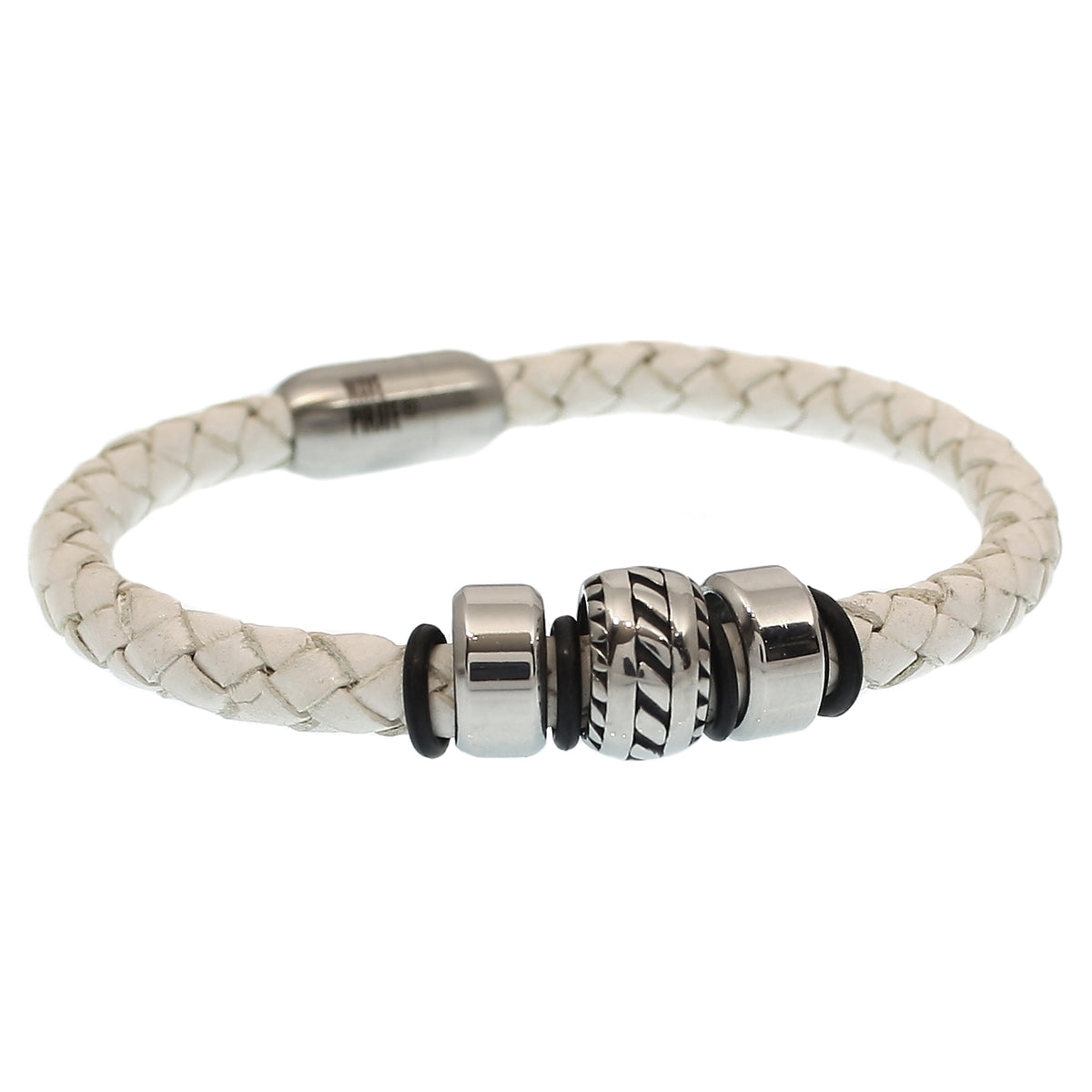 leder-armband-herren-steel-weiss-silber-steel-geflochten-Edelstahlverschluss-vorn-wavepirate-shop-f