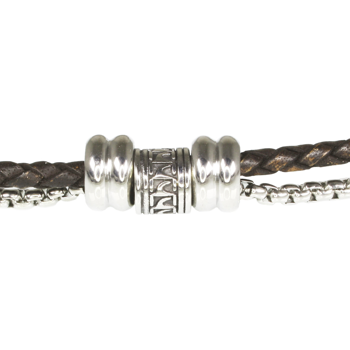 leder-edelstahl-halskette-Herren-les-braun-geflochten-Edelstahlverschluss-detail-wavepirate-shop-f