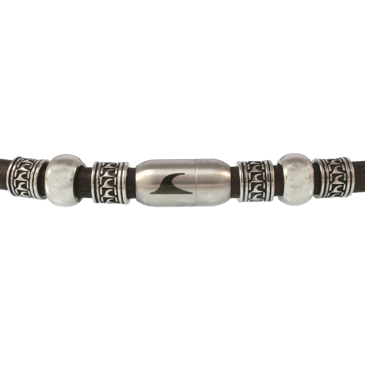 leder-halskette-Herren-damen-atoll-dunkelbraun-silber-massiv-Edelstahlverschluss-detail-wavepirate-shop-r