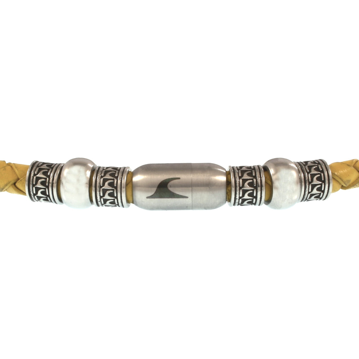 leder-halskette-Herren-damen-atoll-gelb-silber-geflochten-Edelstahlverschluss-detail-wavepirate-shop-f