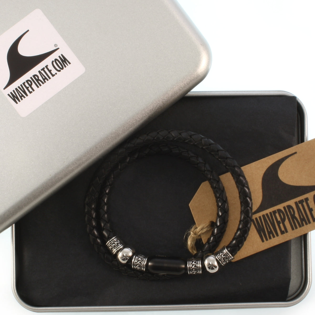 leder-halskette-Herren-damen-atoll-schwarz-geflochten-Edelstahlverschluss-geschenkverpackung-wavepirate-shop-f