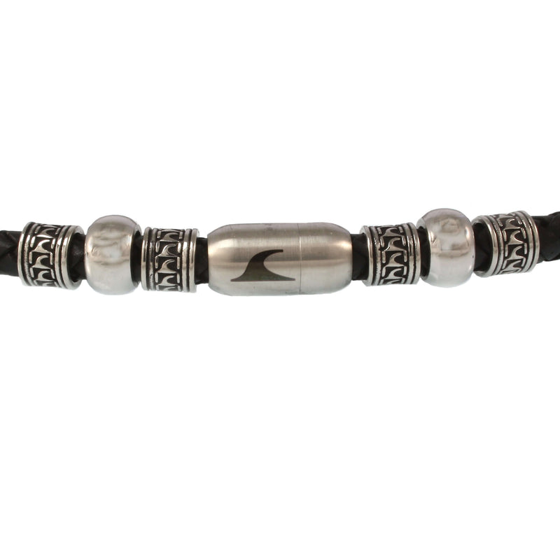 leder-halskette-Herren-damen-atoll-schwarz-silber-geflochten-Edelstahlverschluss-detail-wavepirate-shop-f