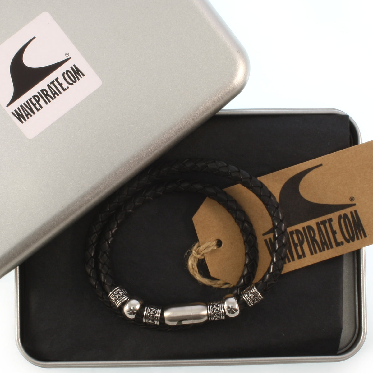 leder-halskette-Herren-damen-atoll-schwarz-silber-geflochten-Edelstahlverschluss-geschenkverpackung-wavepirate-shop-f
