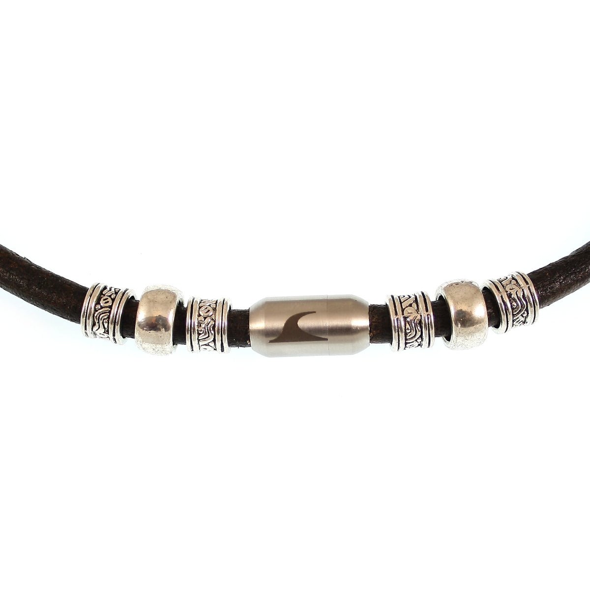 leder-halskette-Herren-damen-charm-braun-silber-massiv-Edelstahlverschluss-detail-wavepirate-shop-r