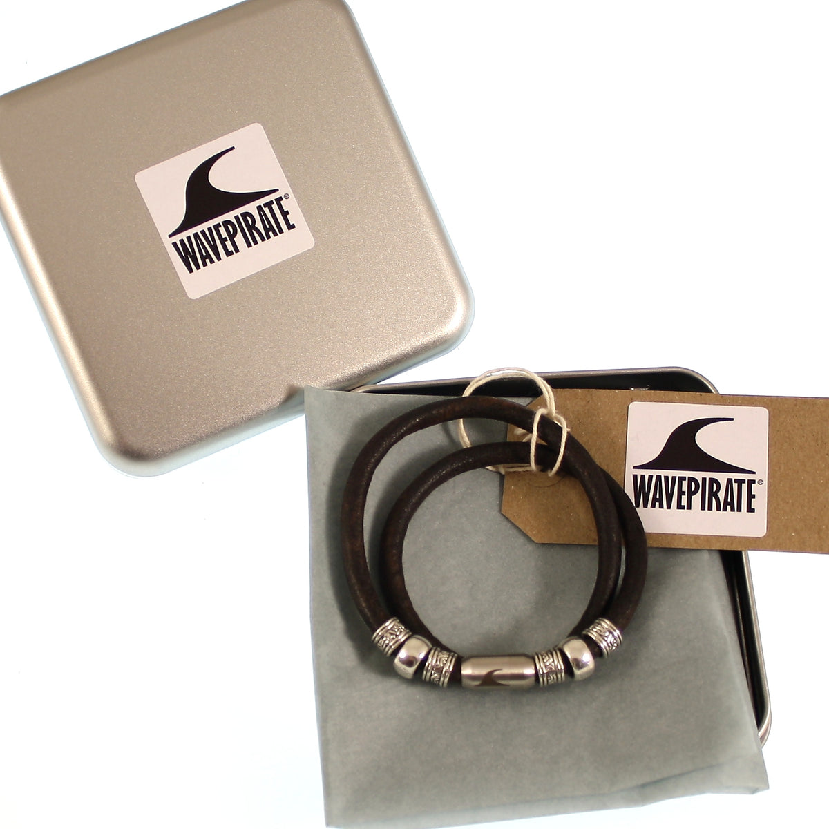leder-halskette-Herren-damen-charm-braun-silber-massiv-Edelstahlverschluss-geschenkverpackung-wavepirate-shop-r