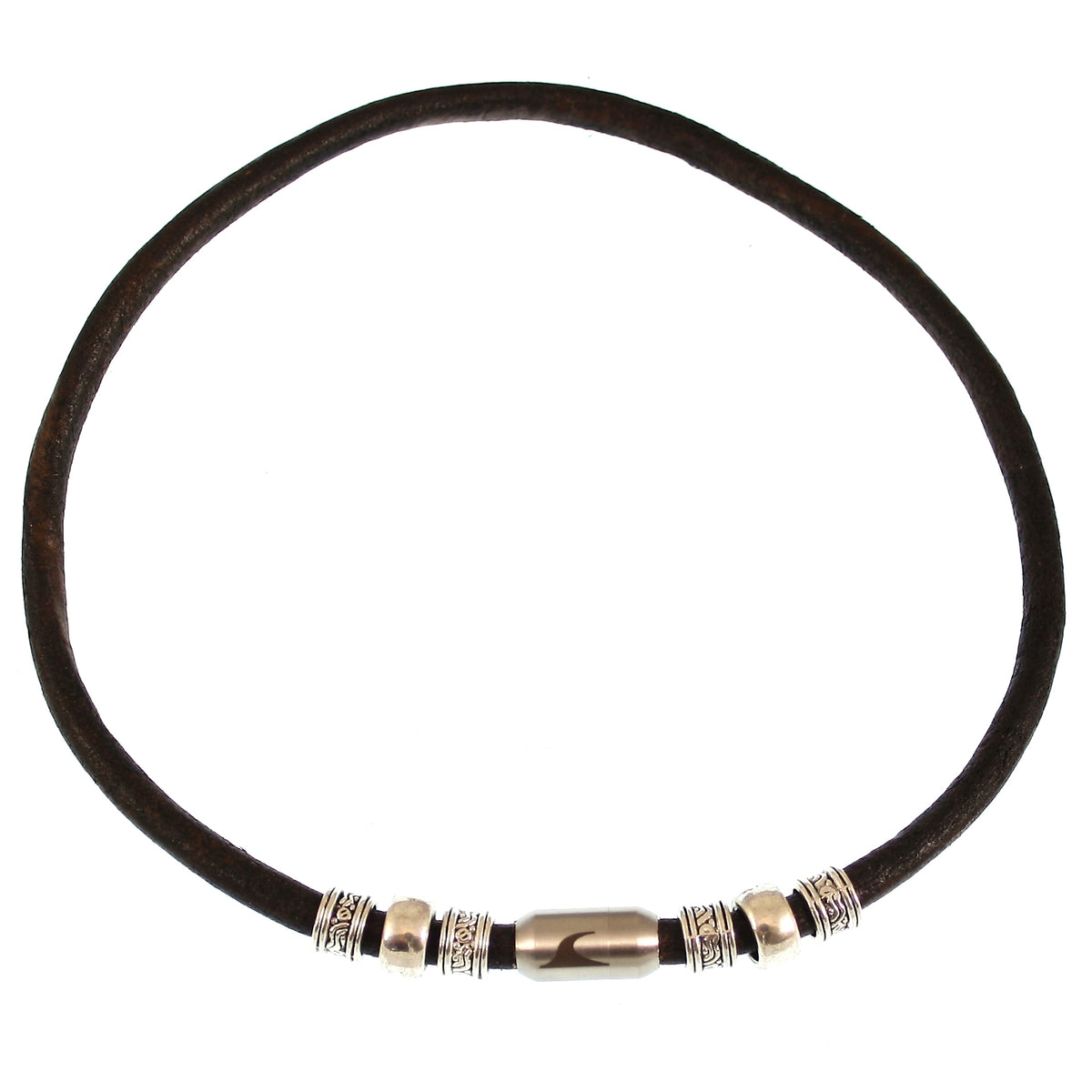 leder-halskette-Herren-damen-charm-braun-silber-massiv-Edelstahlverschluss-vorn-wavepirate-shop-r