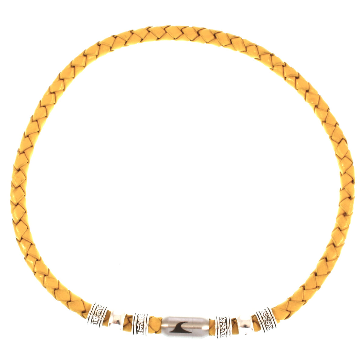 leder-halskette-Herren-damen-charm-gelb-silber-geflochten-Edelstahlverschluss-vorn-wavepirate-shop-f