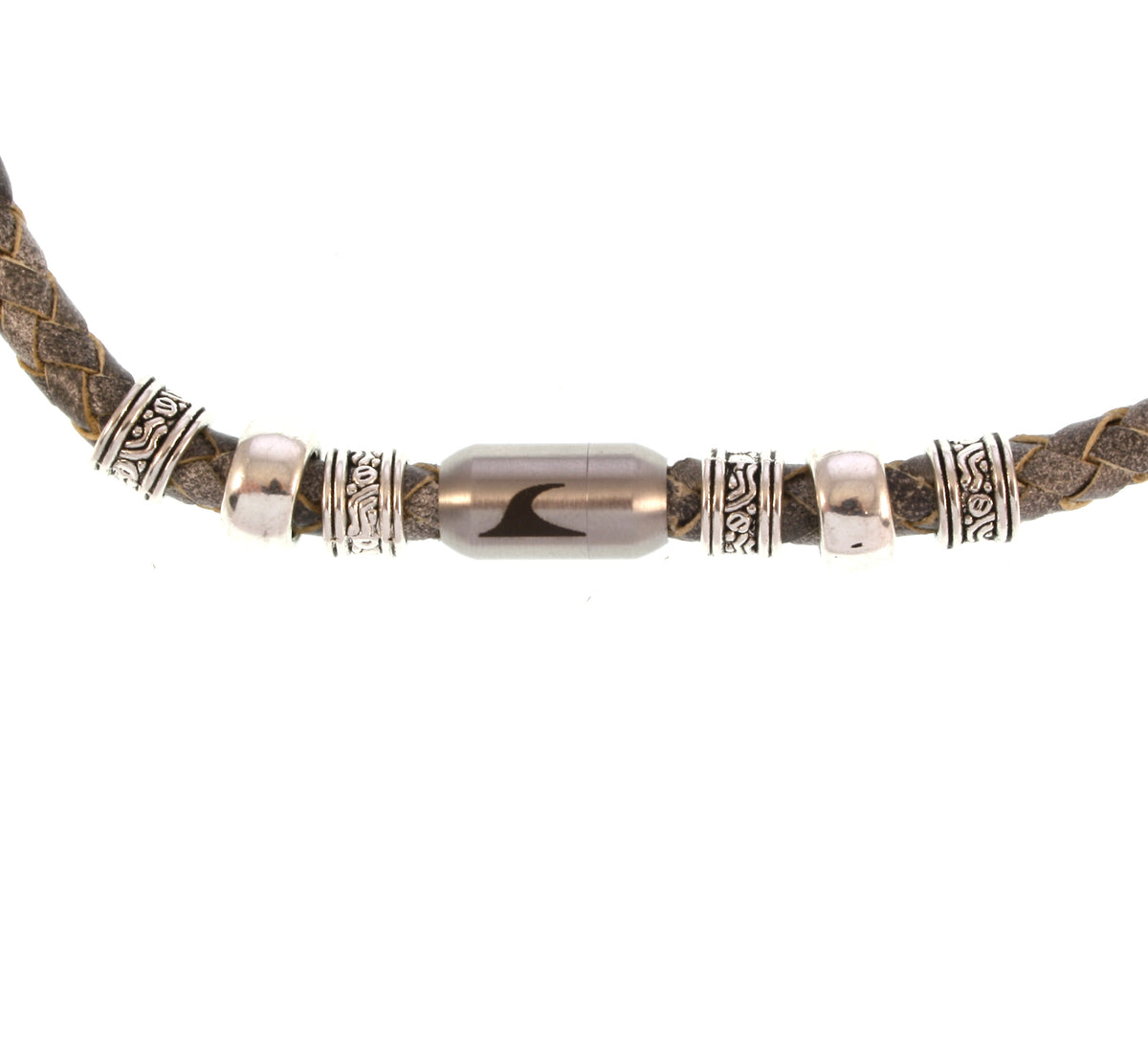 leder-halskette-Herren-damen-charm-grau-silber-geflochten-Edelstahlverschluss-detail-wavepirate-shop-f