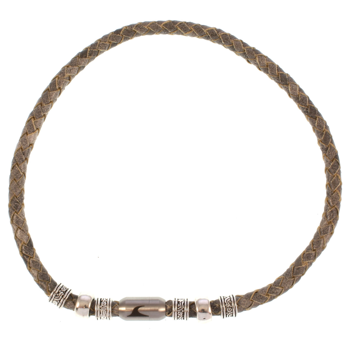 leder-halskette-Herren-damen-charm-grau-silber-geflochten-Edelstahlverschluss-vorn-wavepirate-shop-f