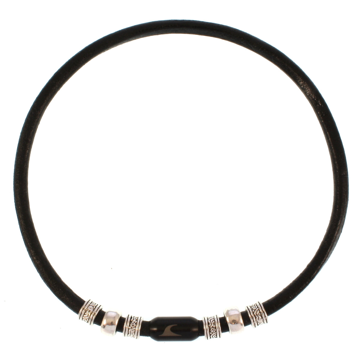 leder-halskette-Herren-damen-charm-schwarz-massiv-Edelstahlverschluss-vorn-wavepirate-shop-r
