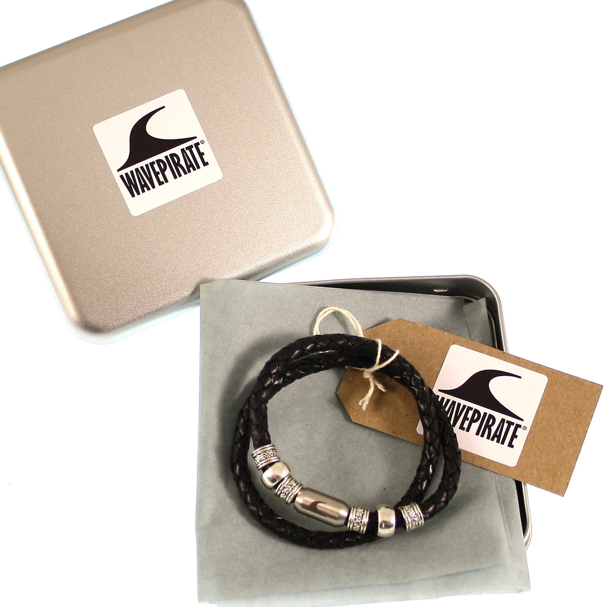 leder-halskette-Herren-damen-charm-schwarz-silber-geflochten-Edelstahlverschluss-geschenkverpackung-wavepirate-shop-f