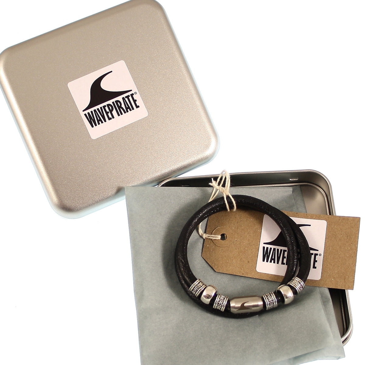 leder-halskette-Herren-damen-charm-schwarz-silber-massiv-Edelstahlverschluss-geschenkverpackung-wavepirate-shop-r