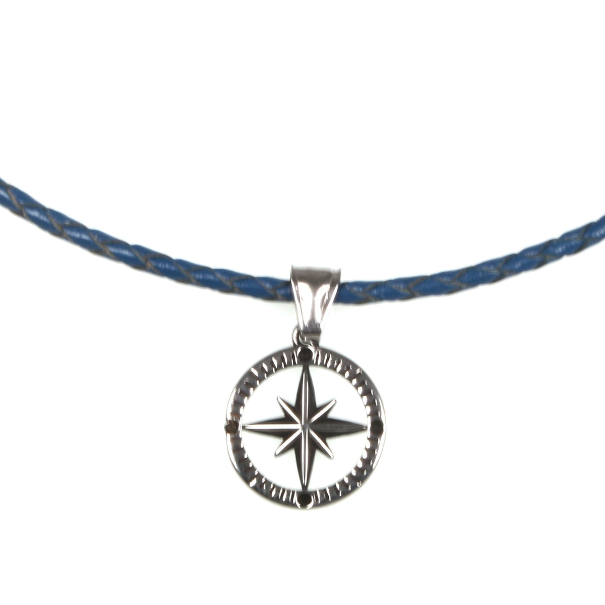 leder-halskette-Herren-damen-kompass-windrose-blau-geflochten-Edelstahlverschluss-anhaenger-wavepirate-shop-f