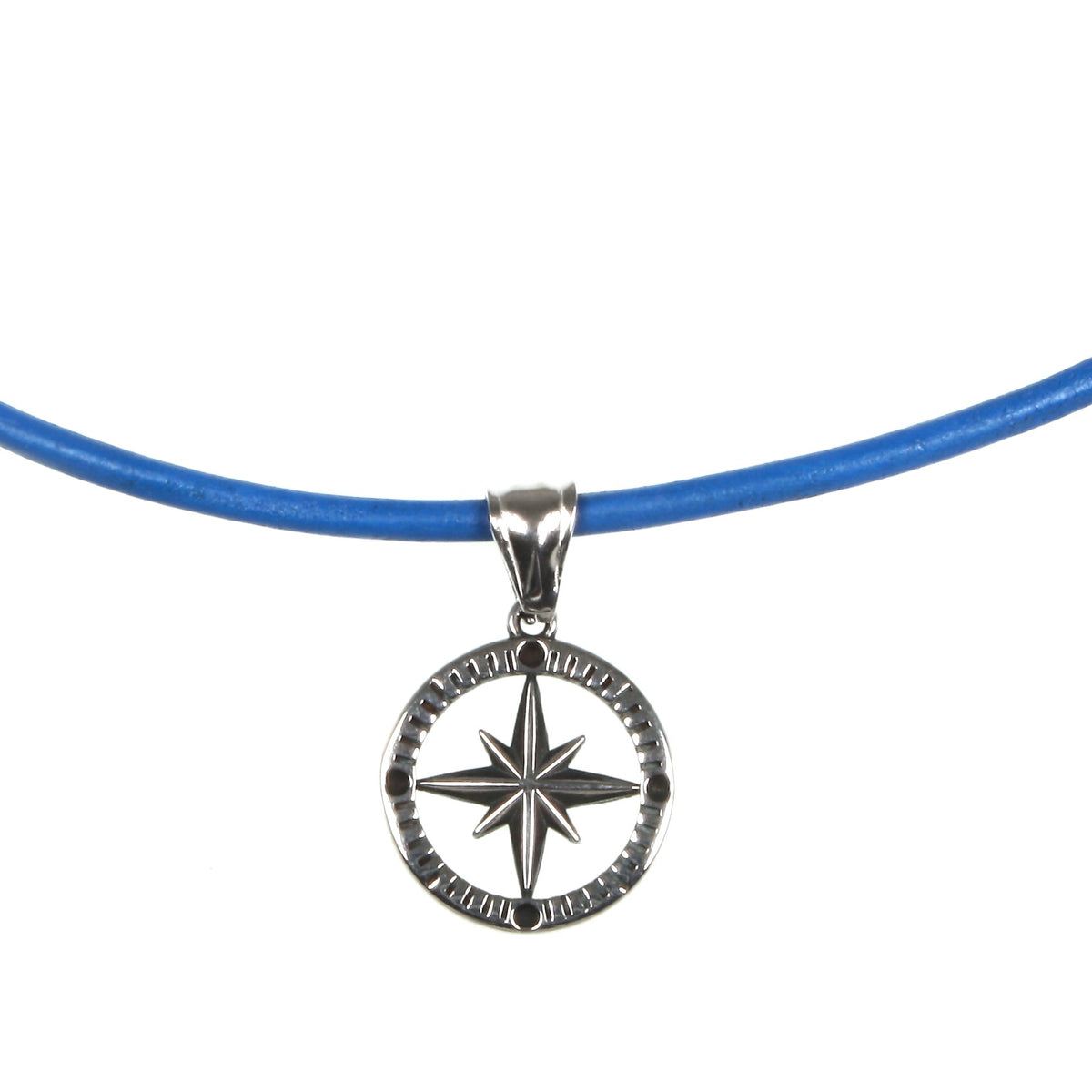 leder-halskette-Herren-damen-kompass-windrose-blau-riemen-massiv-Edelstahlverschluss-anhaenger-wavepirate-shop-r