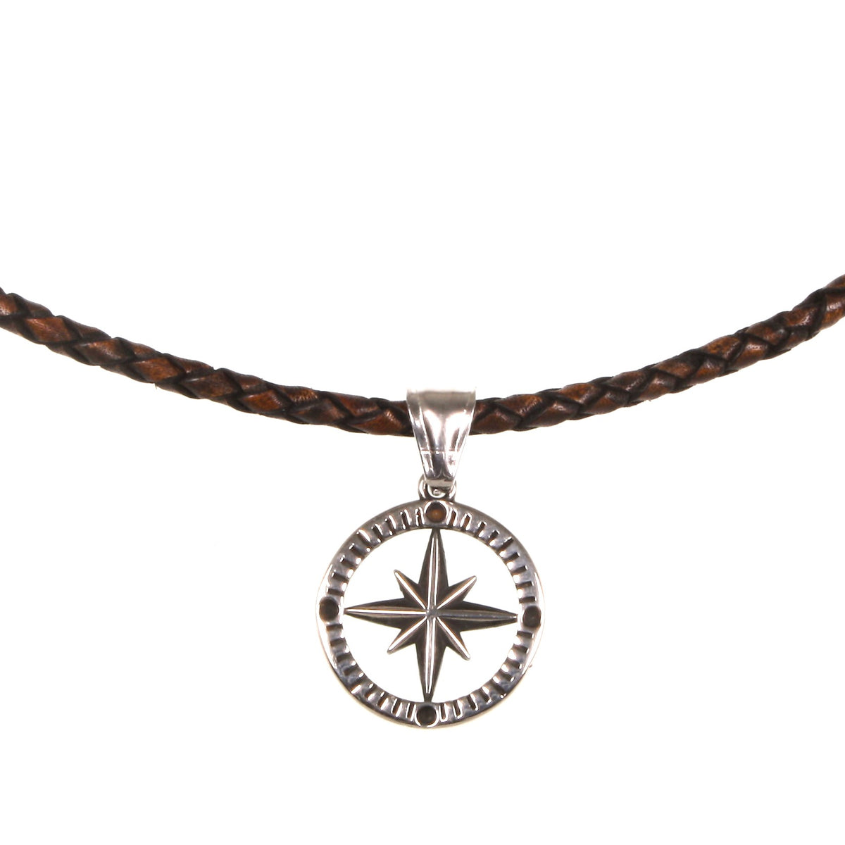 leder-halskette-Herren-damen-kompass-windrose-braun-geflochten-Edelstahlverschluss-anhaenger-wavepirate-shop-f