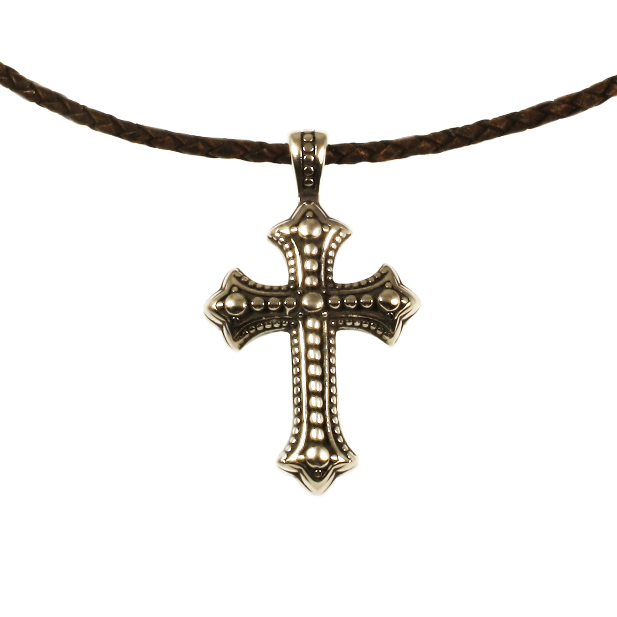 leder-halskette-Herren-damen-kreuz-braun-geflochten-Edelstahlverschluss-detail-wavepirate-shop-f