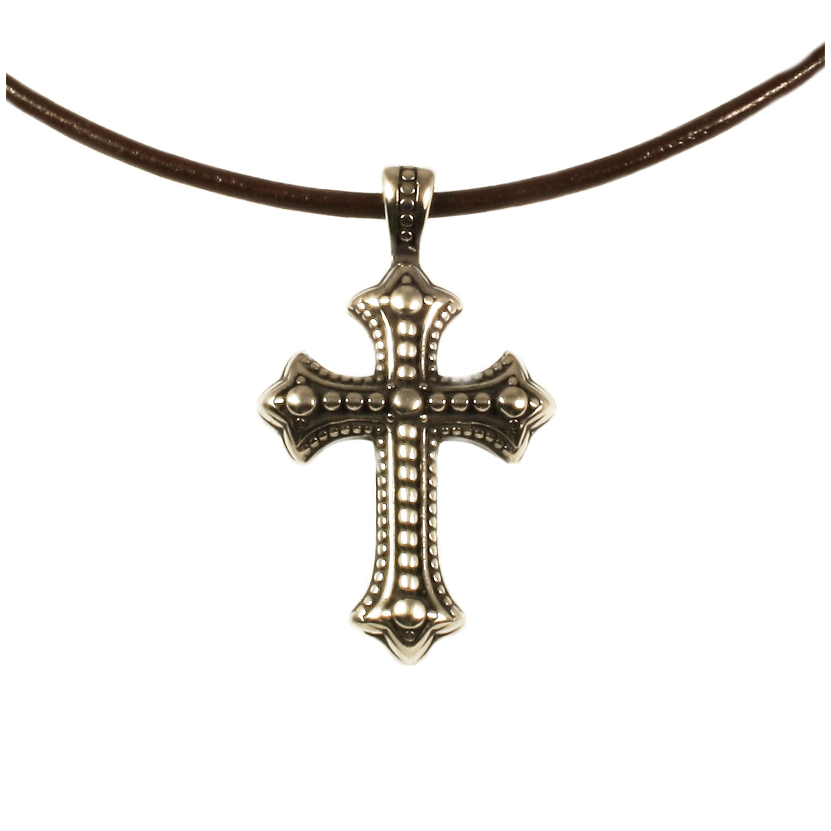 leder-halskette-Herren-damen-kreuz-braun-riemen-massiv-Edelstahlverschluss-detail-wavepirate-shop-r