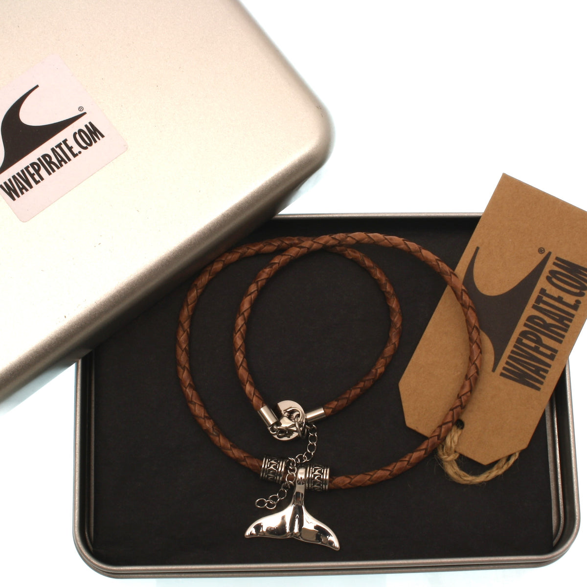 leder-halskette-Herren-damen-moby-wal-cognac-geflochten-Edelstahlverschluss-geschenkverpackung-wavepirate-shop-f