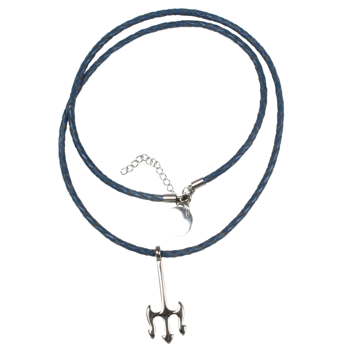 leder-halskette-Herren-damen-neptun-blau-geflochten-Edelstahlverschluss-vorn-wavepirate-shop-f