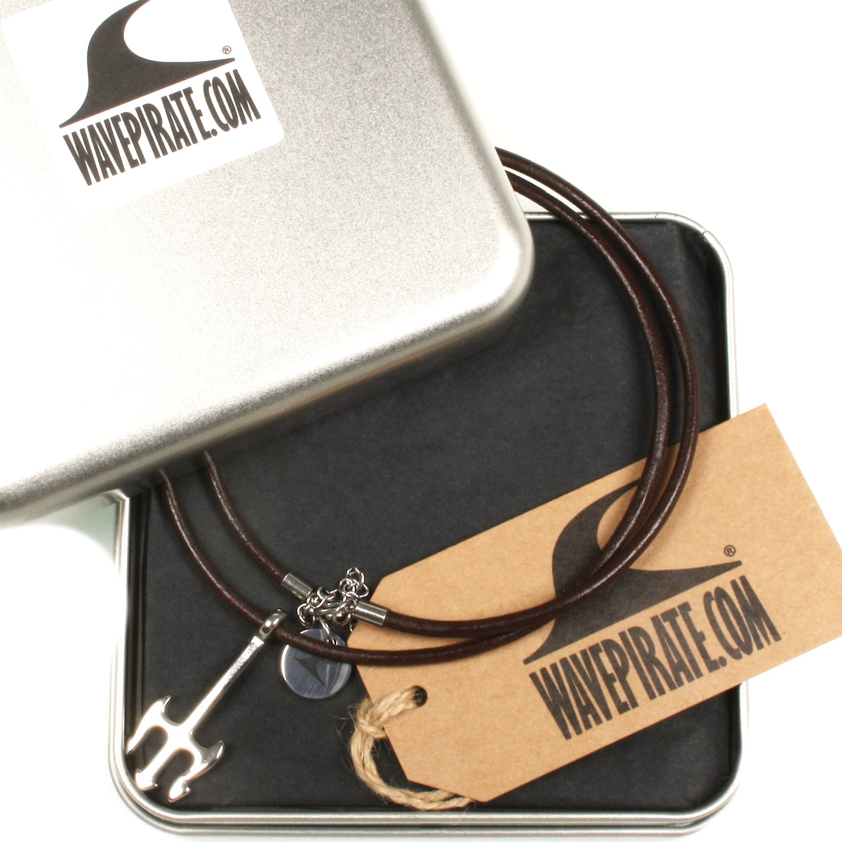 leder-halskette-Herren-damen-neptun-braun-riemen-massiv-Edelstahlverschluss-geschenkverpackung-wavepirate-shop-r