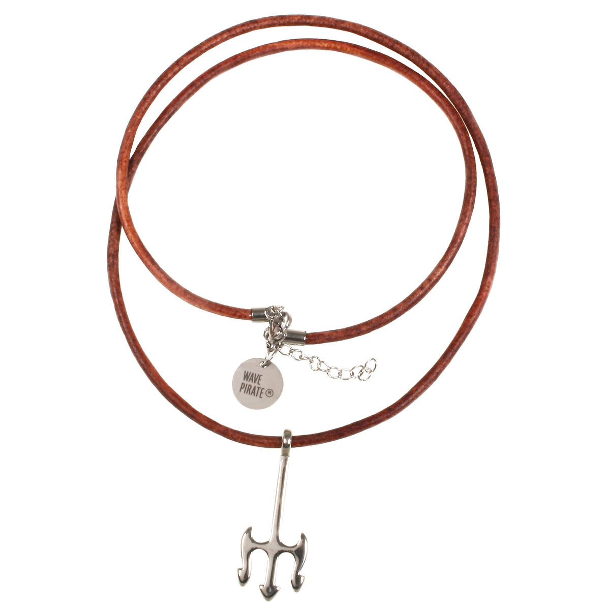 leder-halskette-Herren-damen-neptun-cognac-riemen-massiv-Edelstahlverschluss-vorn-wavepirate-shop-r