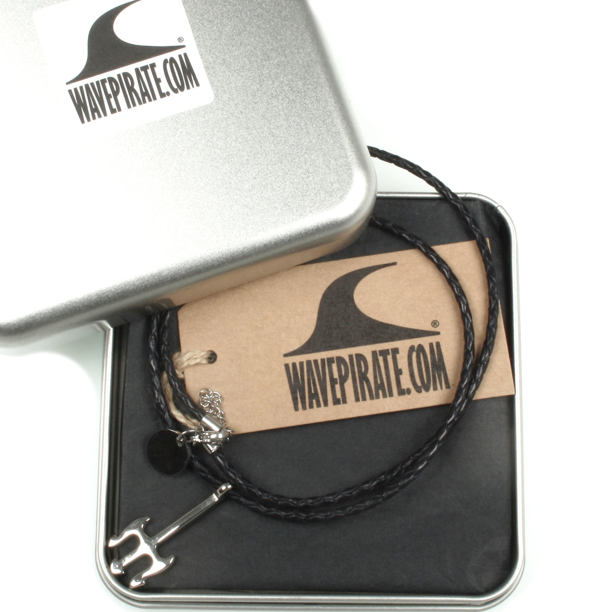 leder-halskette-Herren-damen-neptun-schwarz-geflochten-Edelstahlverschluss-geschenkverpackung-wavepirate-shop-f