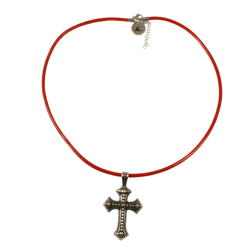 leder-halskette-damen-Herren--kreuz-rot-riemen-massiv-Edelstahlverschluss-vorn-wavepirate-shop-r